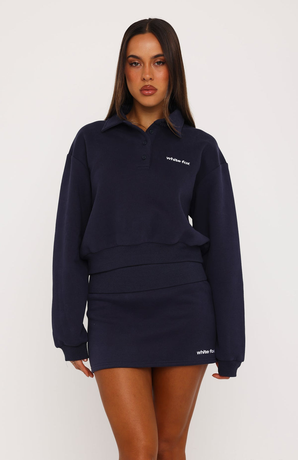 Not Changing Henley Polo Sweater Navy
