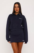 Not Changing Henley Polo Sweater Navy