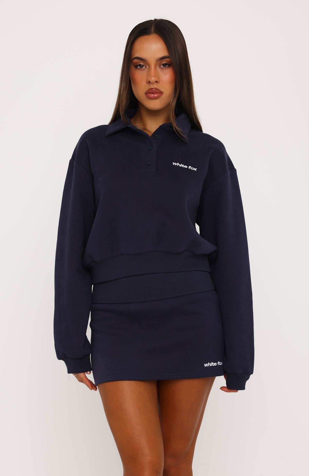 Not Changing Henley Polo Sweater Navy