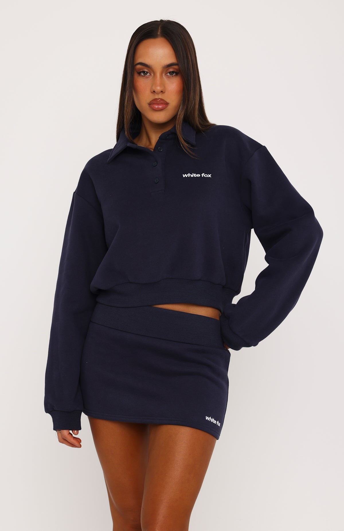 Not Changing Fold Over Mini Skirt Navy