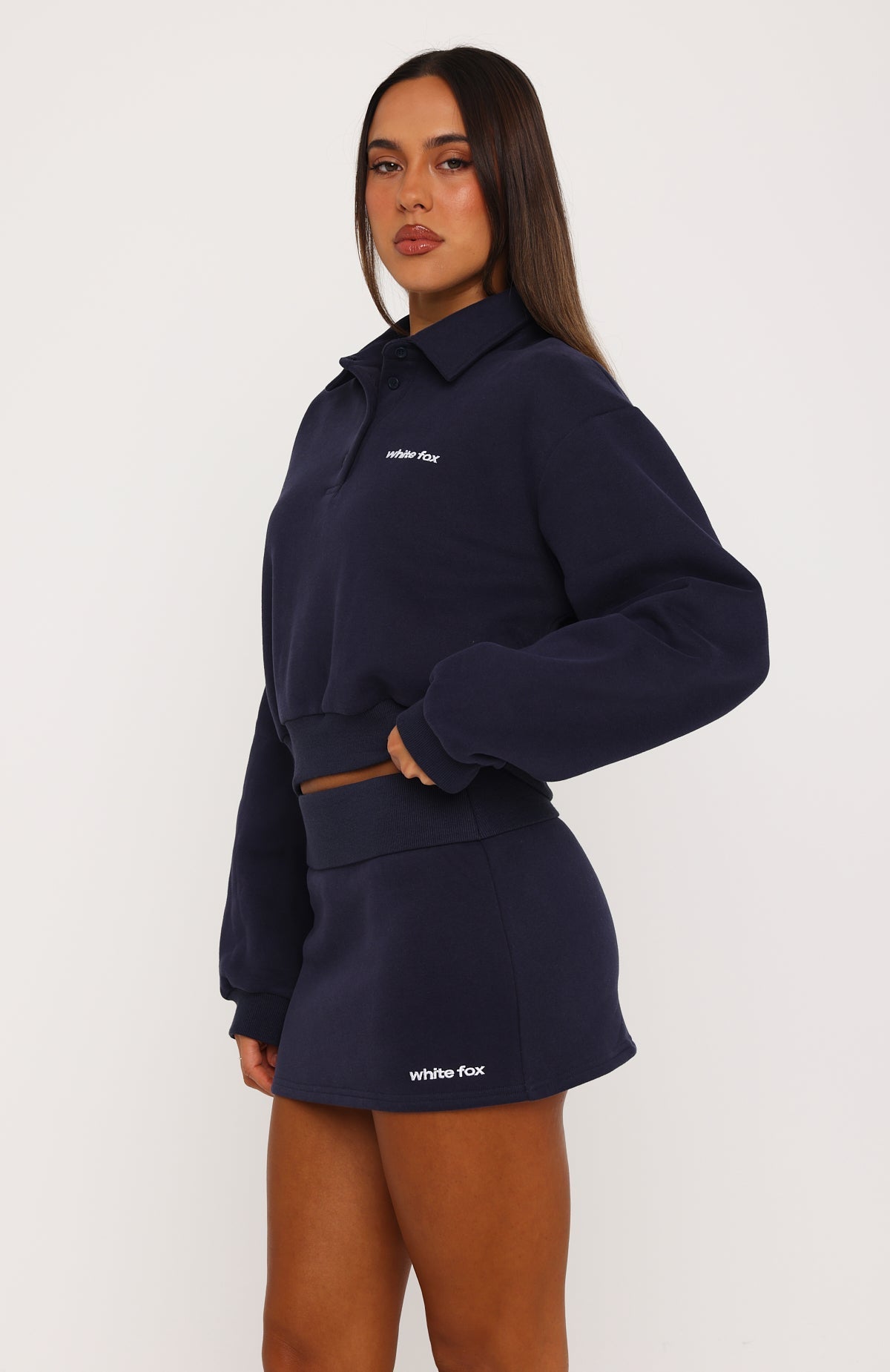 Not Changing Fold Over Mini Skirt Navy