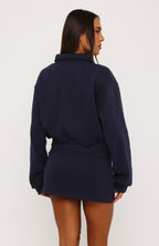 Not Changing Fold Over Mini Skirt Navy