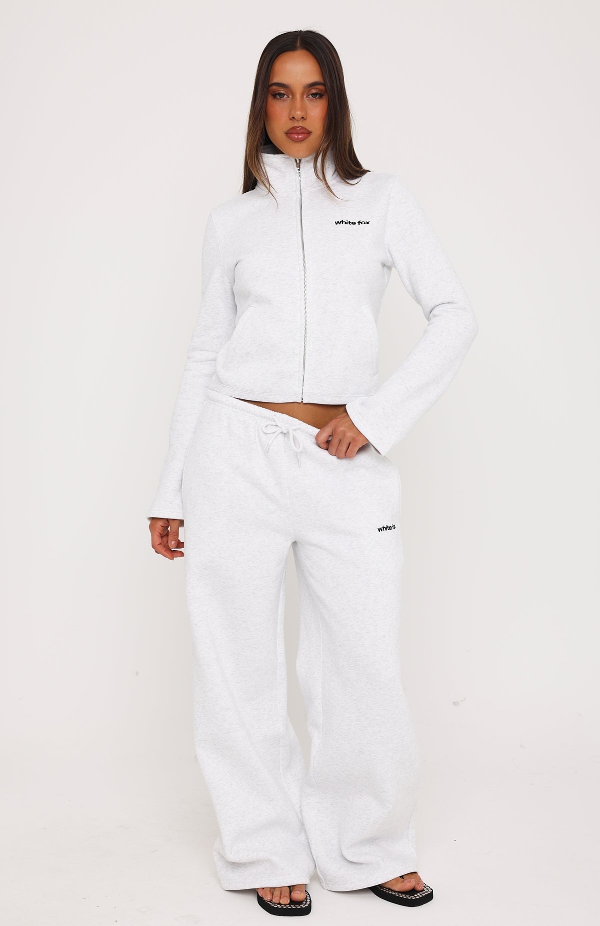 Not Changing Wide Leg Sweatpants Grey Marle