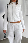 Not Changing Zip Front Funnel Neck Jacket Grey Marle