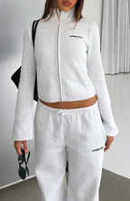 Not Changing Zip Front Funnel Neck Jacket Grey Marle