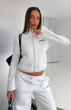 Not Changing Zip Front Funnel Neck Jacket Grey Marle