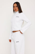 Not Changing Zip Front Funnel Neck Jacket Grey Marle