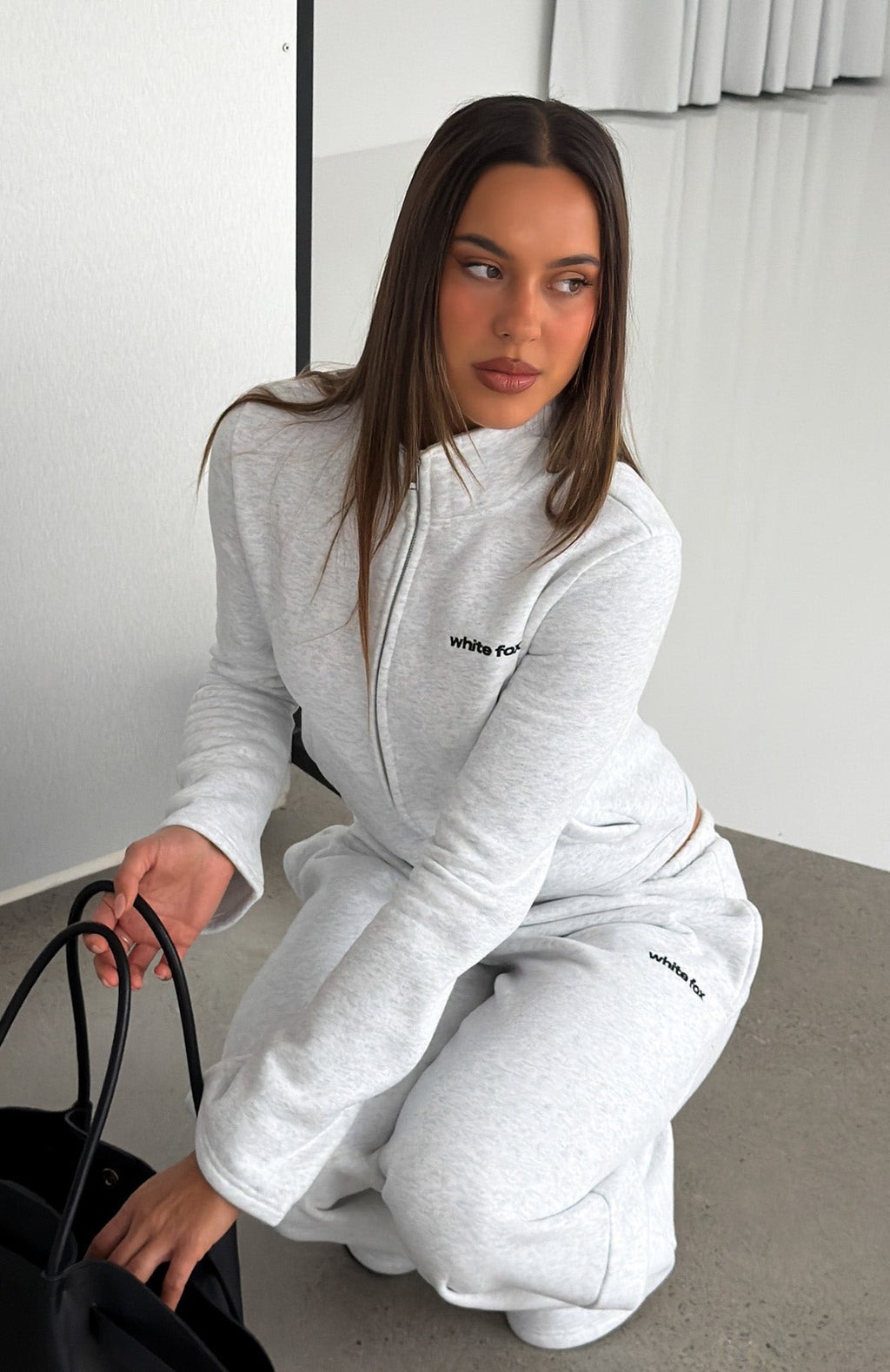 Not Changing Zip Front Funnel Neck Jacket Grey Marle