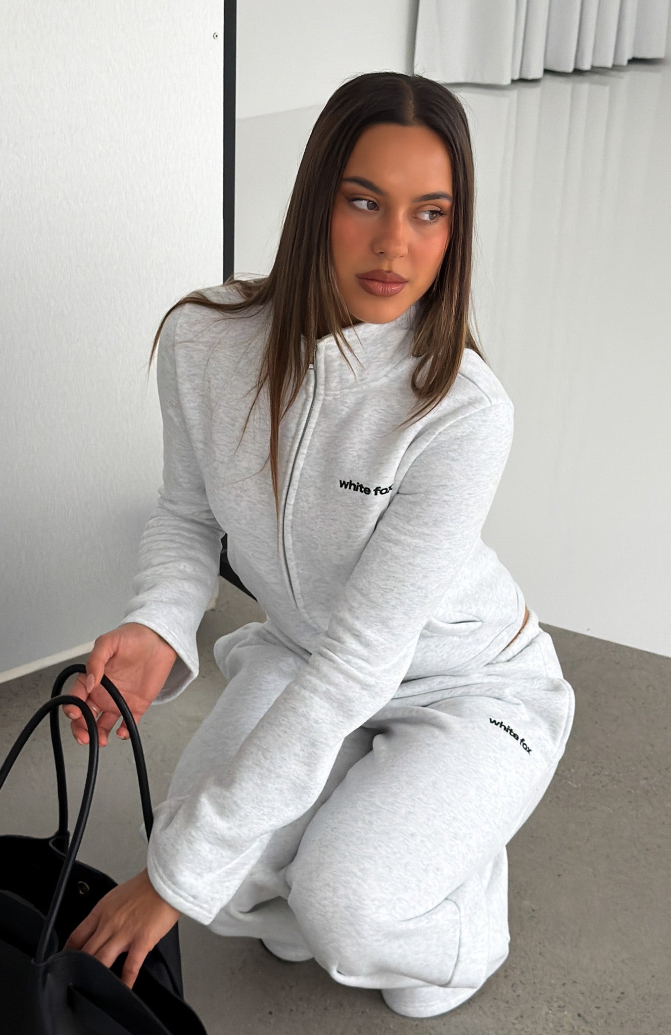 Not Changing Zip Front Funnel Neck Jacket Grey Marle