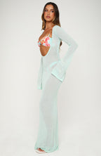 Malta Mermaids Long Sleeve Maxi Dress Spearmint