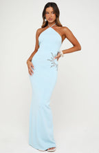 Sunflare Knit Maxi Dress Ice Blue
