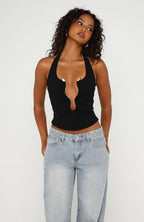 The Less I Know Halter Top Black