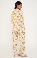 Pillow Talk Printed Long Sleeve Pyjama Set Maple Morning