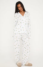 Pillow Talk Printed Long Sleeve Pyjama Set Martini Hour