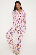 Pillow Talk Printed Long Sleeve Pyjama Set Piece Of Cake