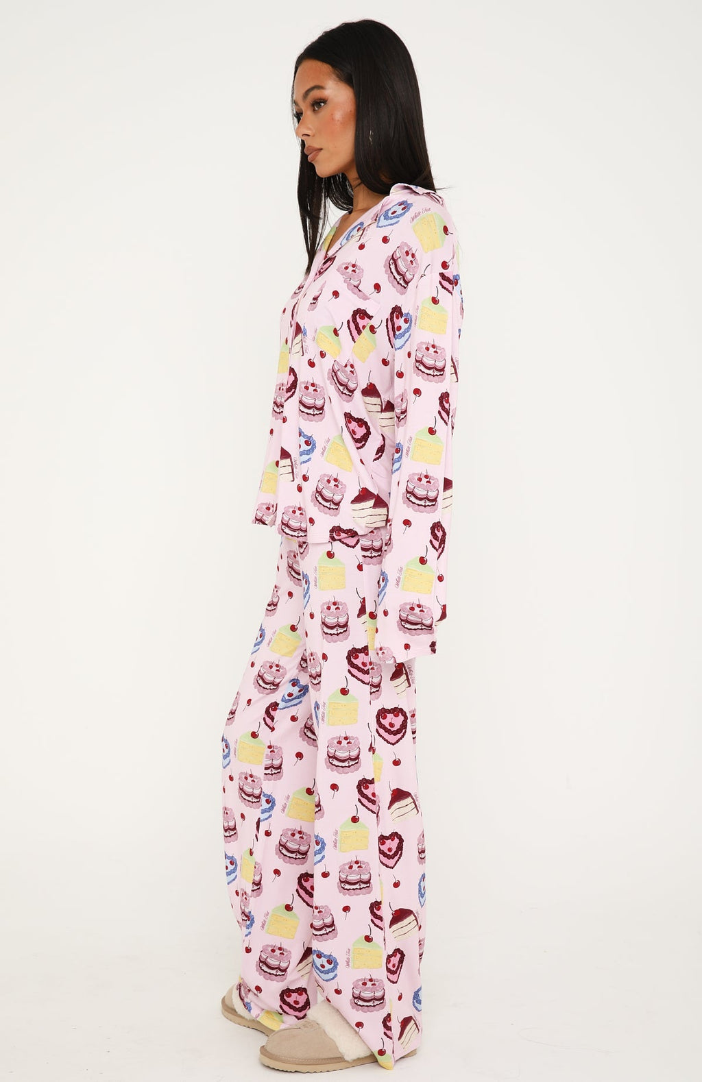 Pillow Talk Printed Long Sleeve Pyjama Set Piece Of Cake
