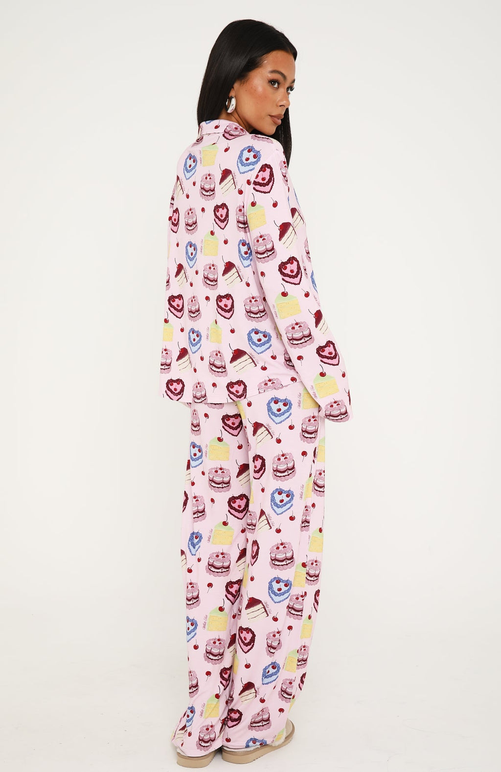Pillow Talk Printed Long Sleeve Pyjama Set Piece Of Cake