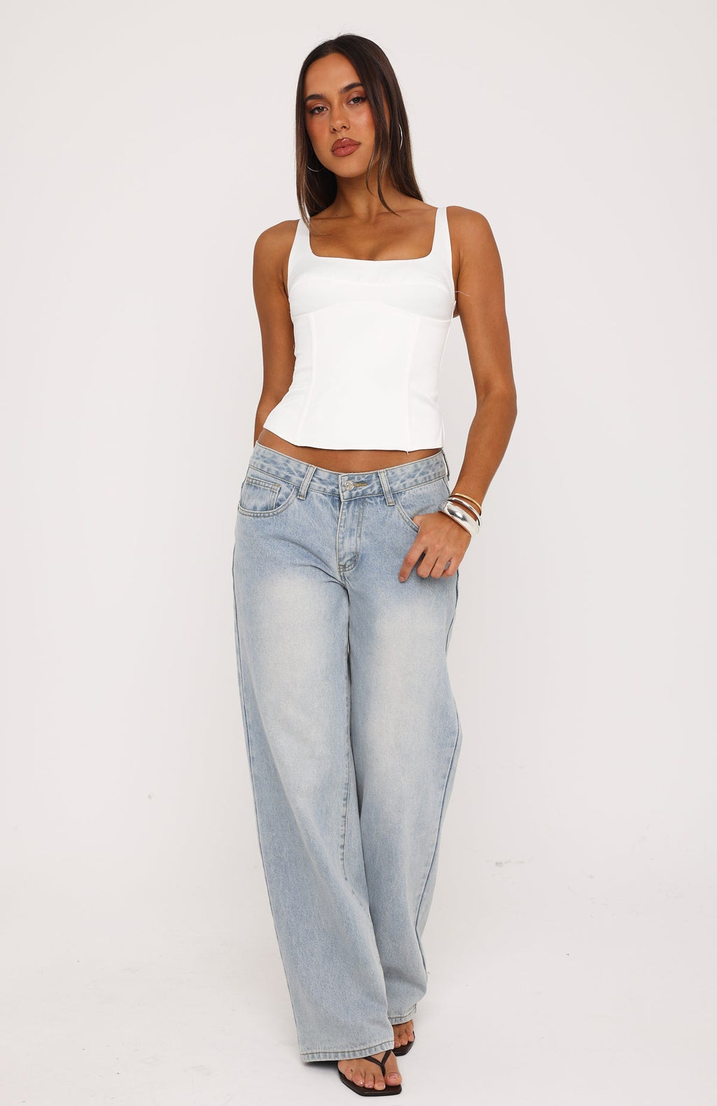 Platform Queen Bustier White