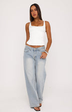 Platform Queen Bustier White