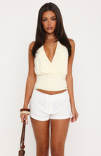 Pretty Promises Broderie Shorts White