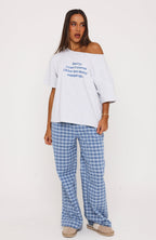 Professional Napper Off Shoulder Pyjama Tee Light Grey Marle
