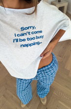 Professional Napper Off Shoulder Pyjama Tee Light Grey Marle