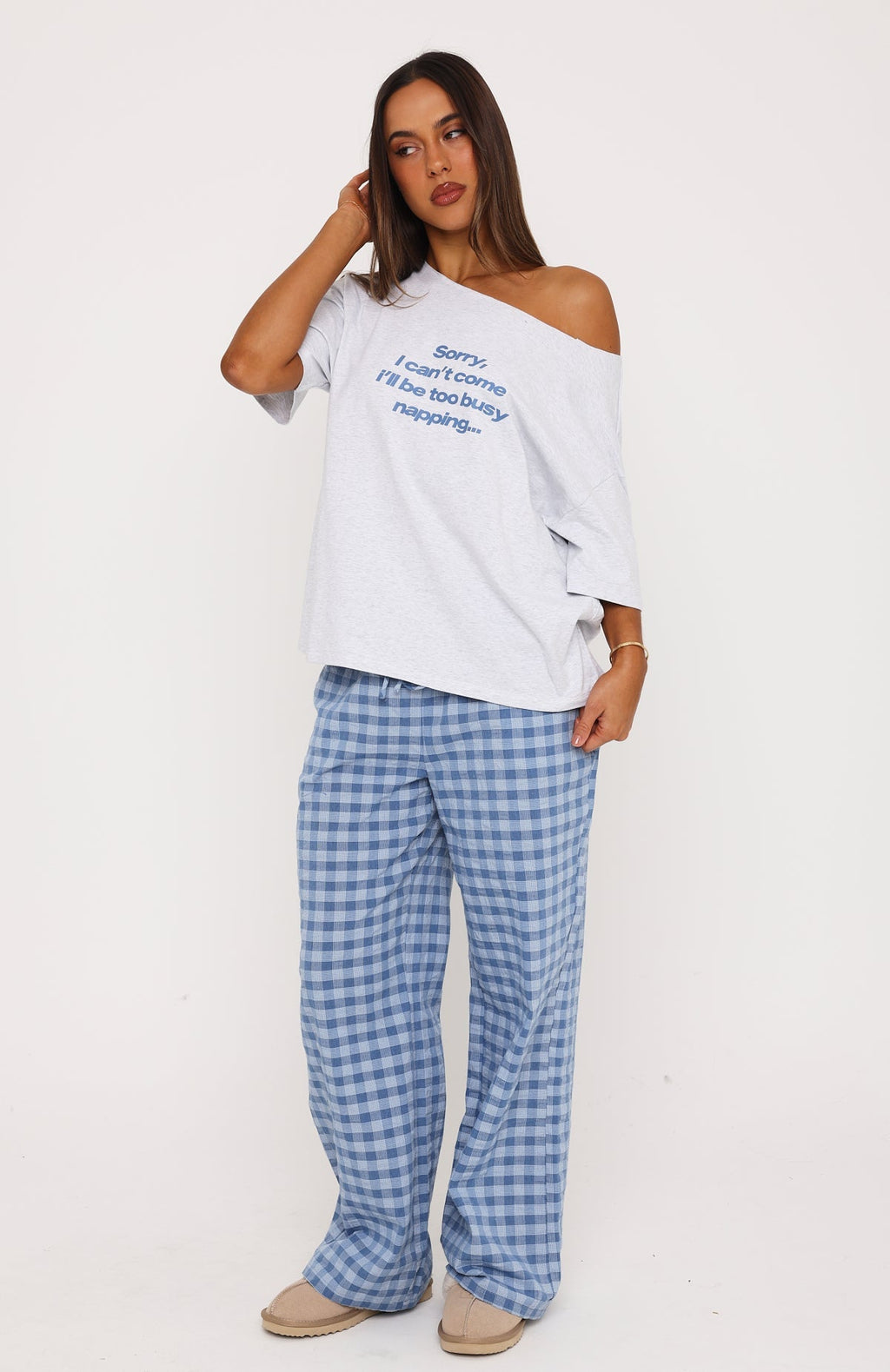 Professional Napper Pyjama Pants Light Blue/Blue Gingham