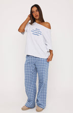 Professional Napper Pyjama Pants Light Blue/Blue Gingham