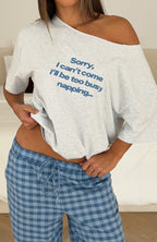 Professional Napper Off Shoulder Pyjama Tee Light Grey Marle