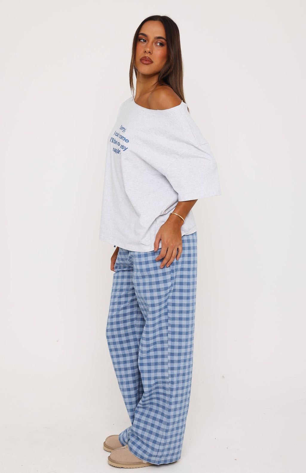 Professional Napper Pyjama Pants Light Blue/Blue Gingham