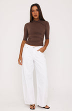 Quiet Crush 3/4 Sleeve Top Mocha