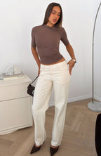 Quiet Crush 3/4 Sleeve Top Mocha