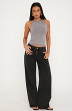 Quiet State Halter Top Slate Grey