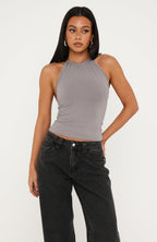 Quiet State Halter Top Slate Grey