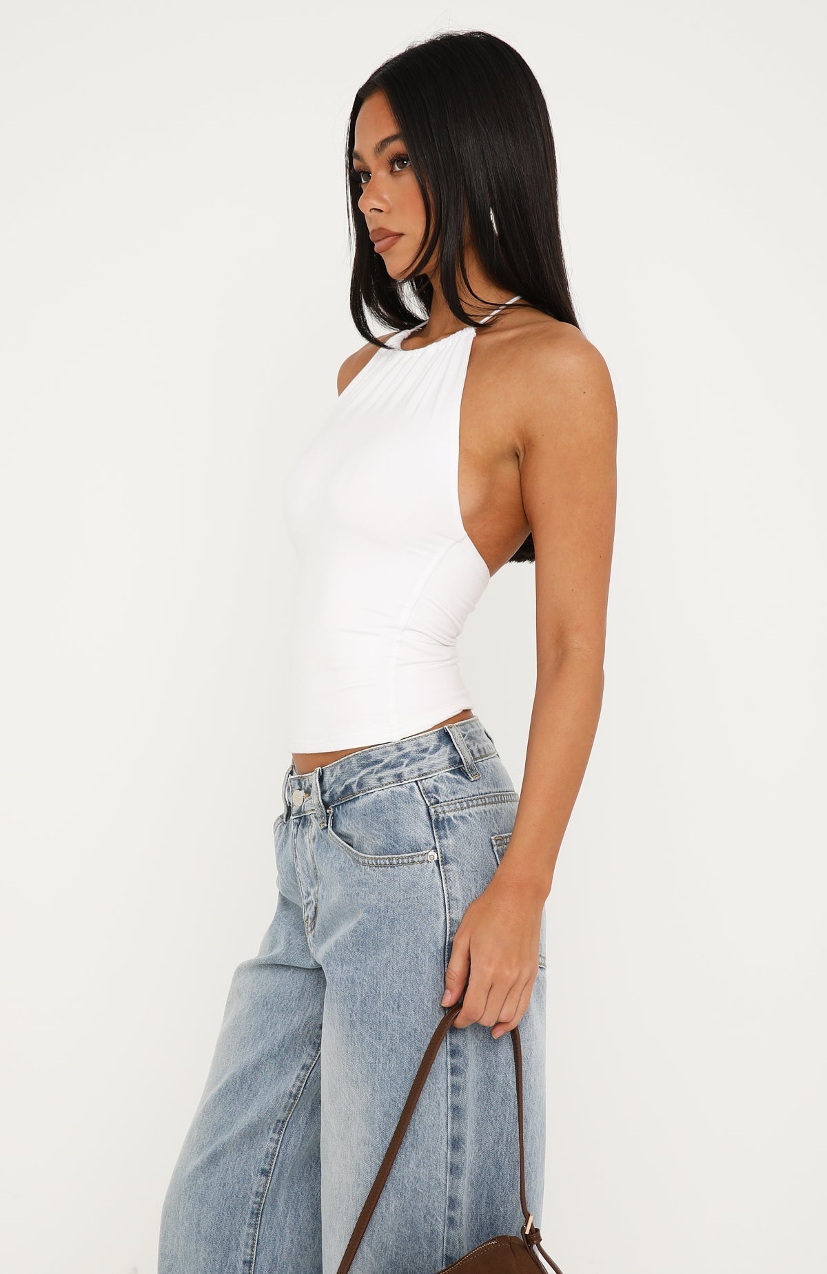 Quiet State Halter Top White