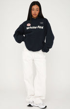 No Matter What Happens Oversized Hoodie Navy