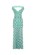 Sweet And Chic Maxi Dress Aqua Polka Dot
