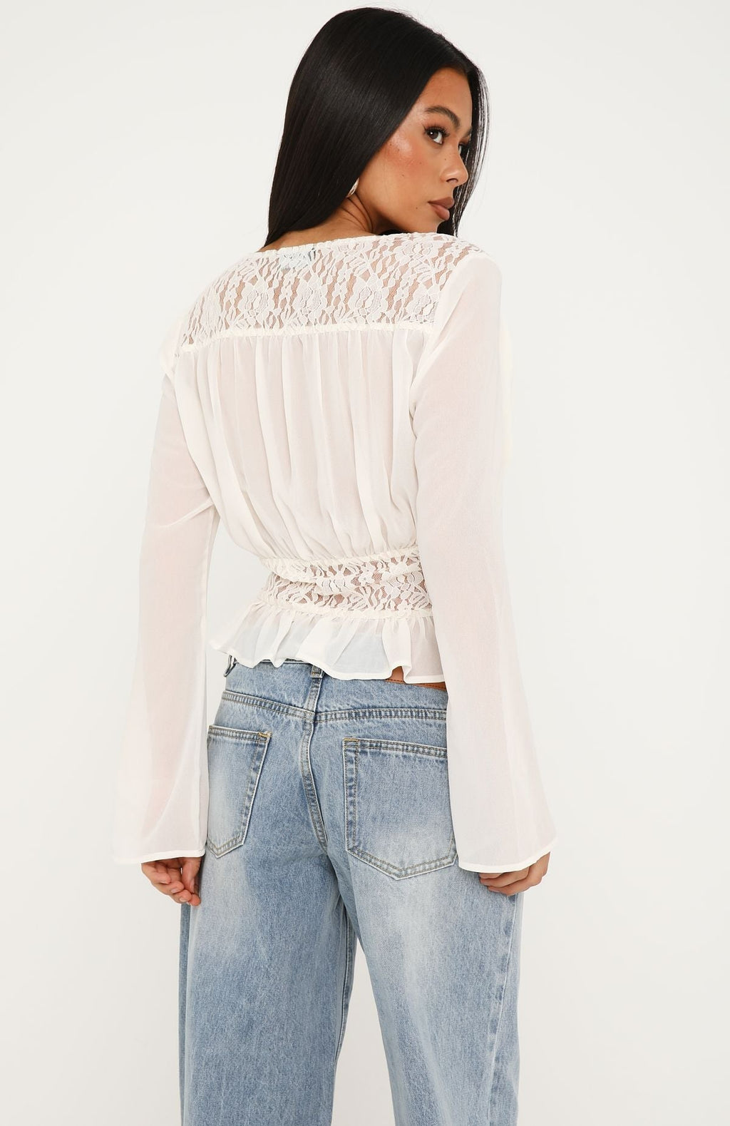 Forever Ready Long Sleeve Top Off White