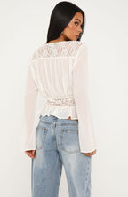 Forever Ready Long Sleeve Top Off White