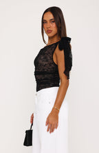 Riviera Nights Lace Top Black