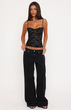 All Mine Lace Bustier Black