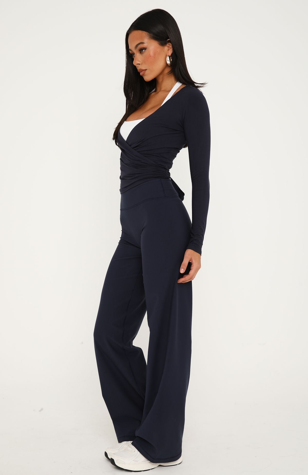 Crushing Wide Leg Leggings Vintage Navy