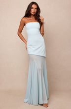 Sending My Best Strapless Maxi Dress Baby Blue