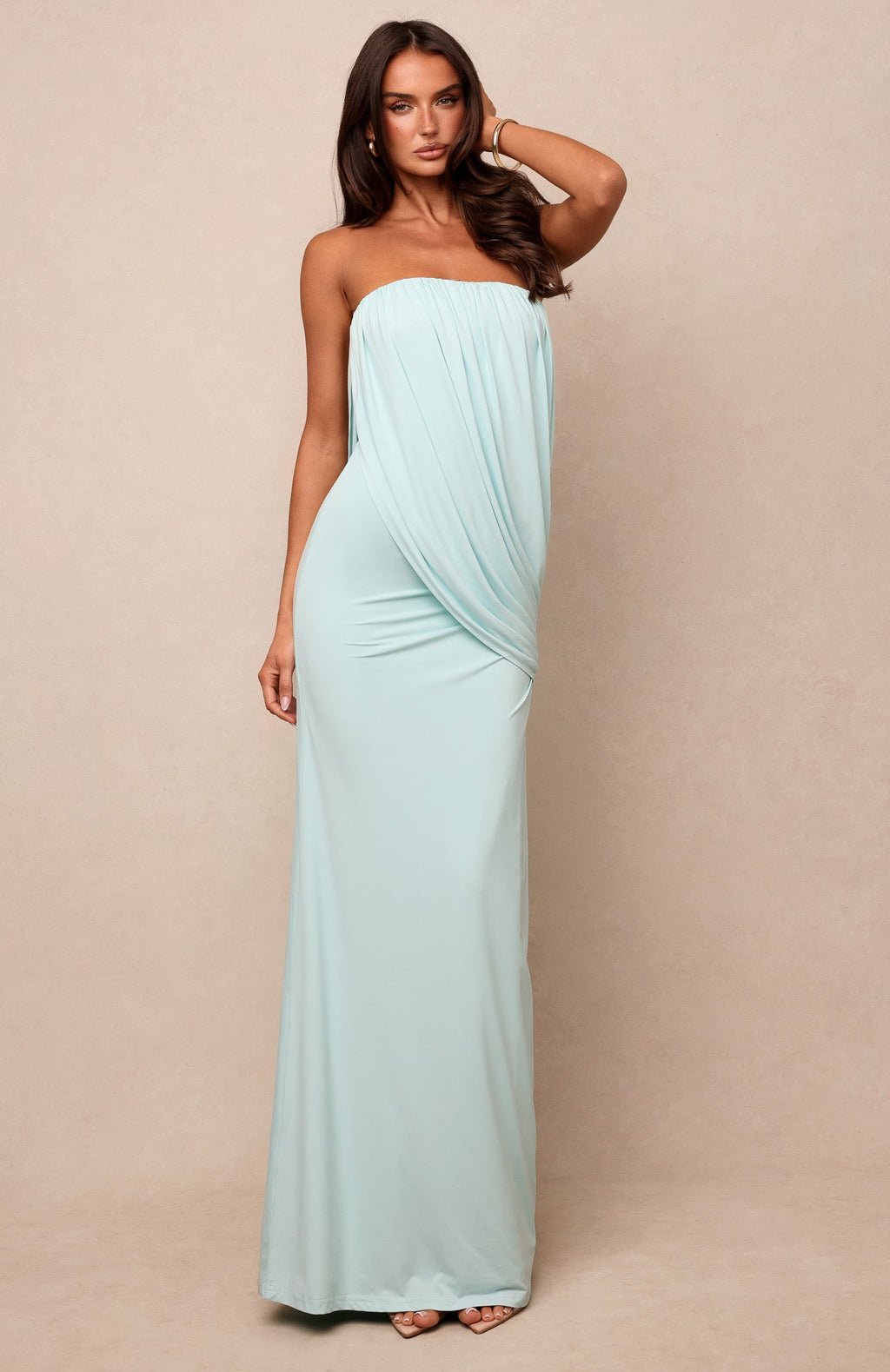 Soulmates Strapless Maxi Dress Aqua