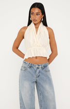Stay So Sweet Halter Top Cream