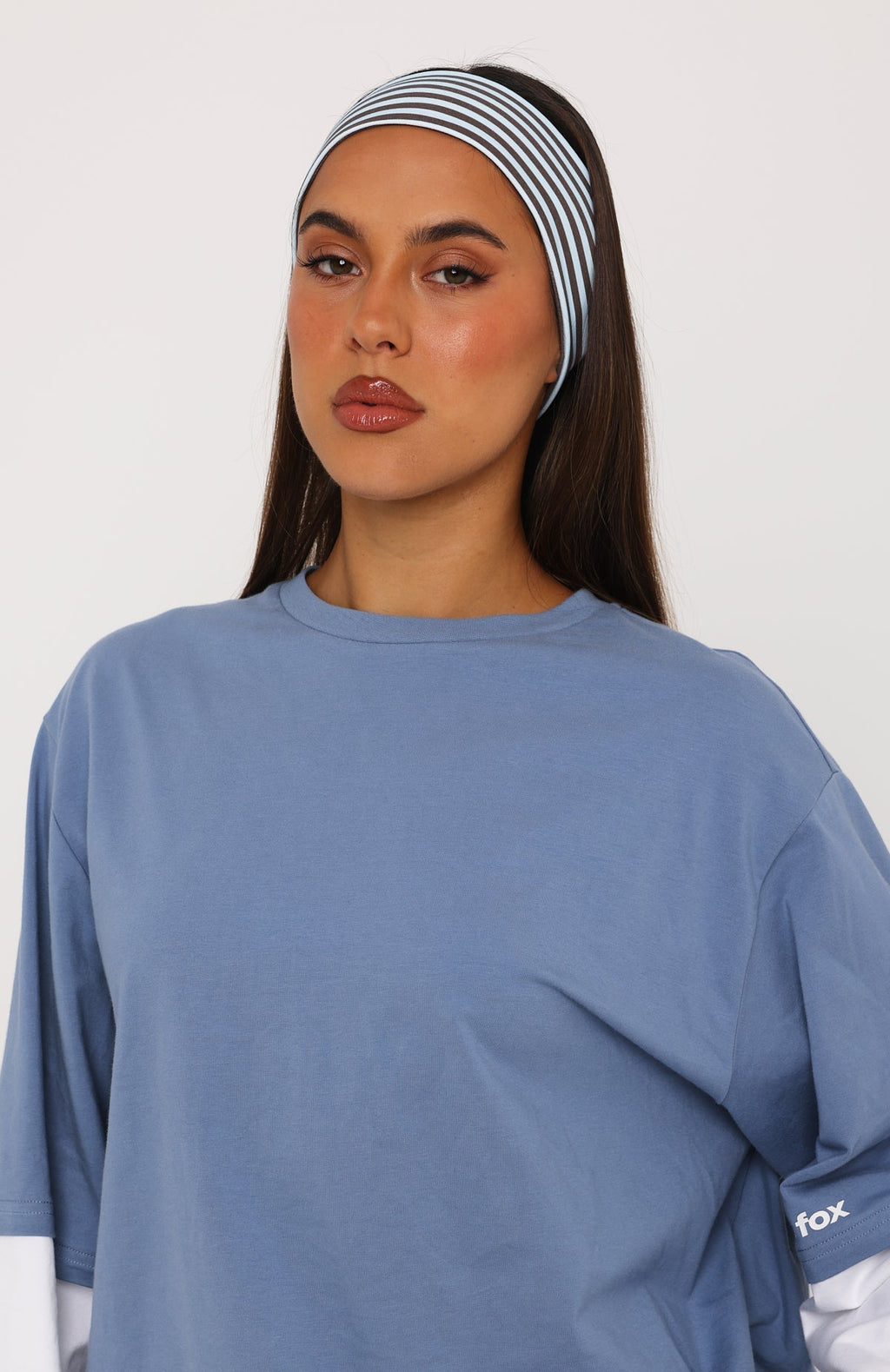 Staying Safe 2 Pack Headband Choc & Blue Stripes