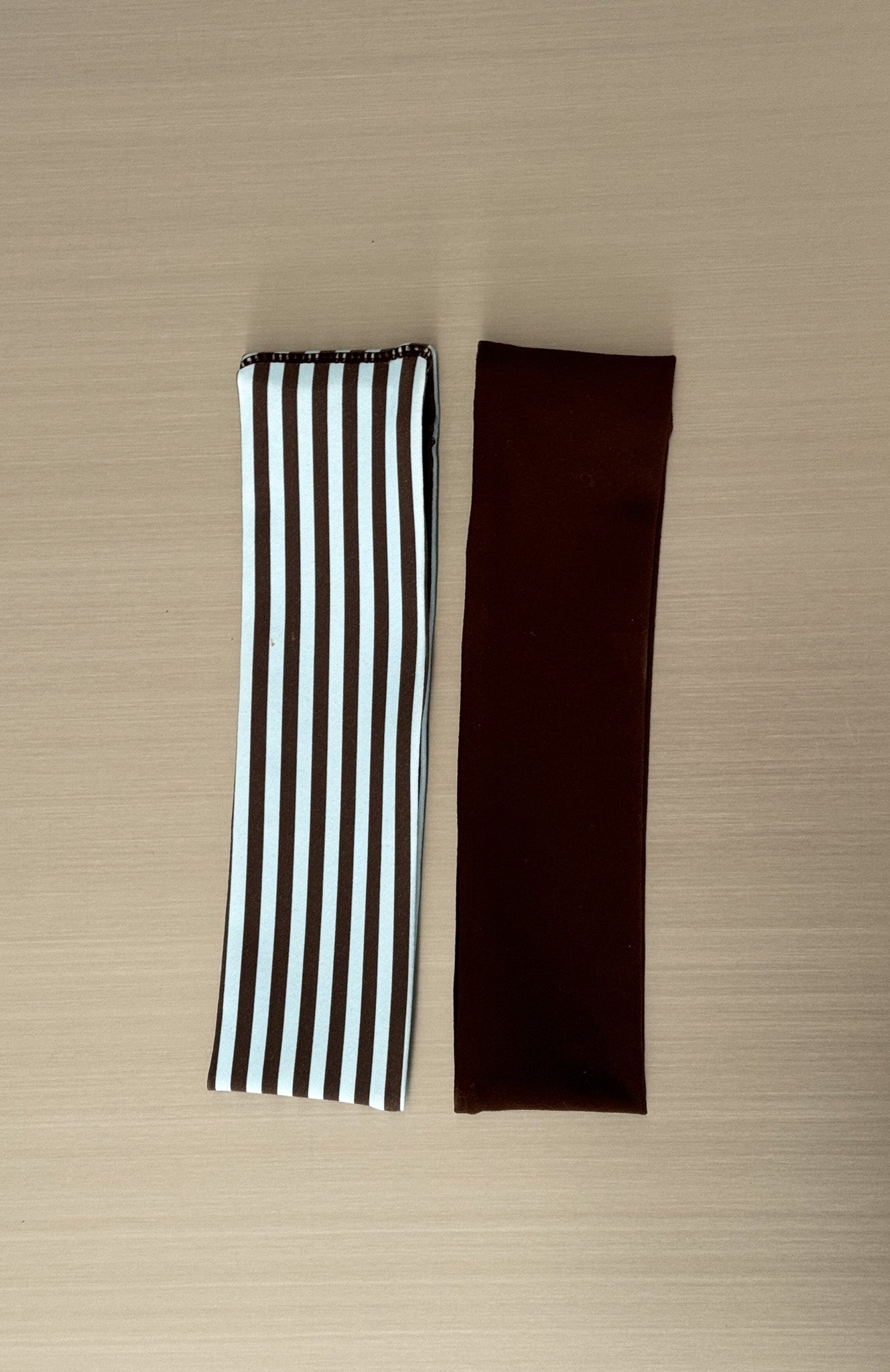 Staying Safe 2 Pack Headband Choc & Blue Stripes