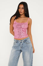 Sweet Like That Sequin Knit Top Pink