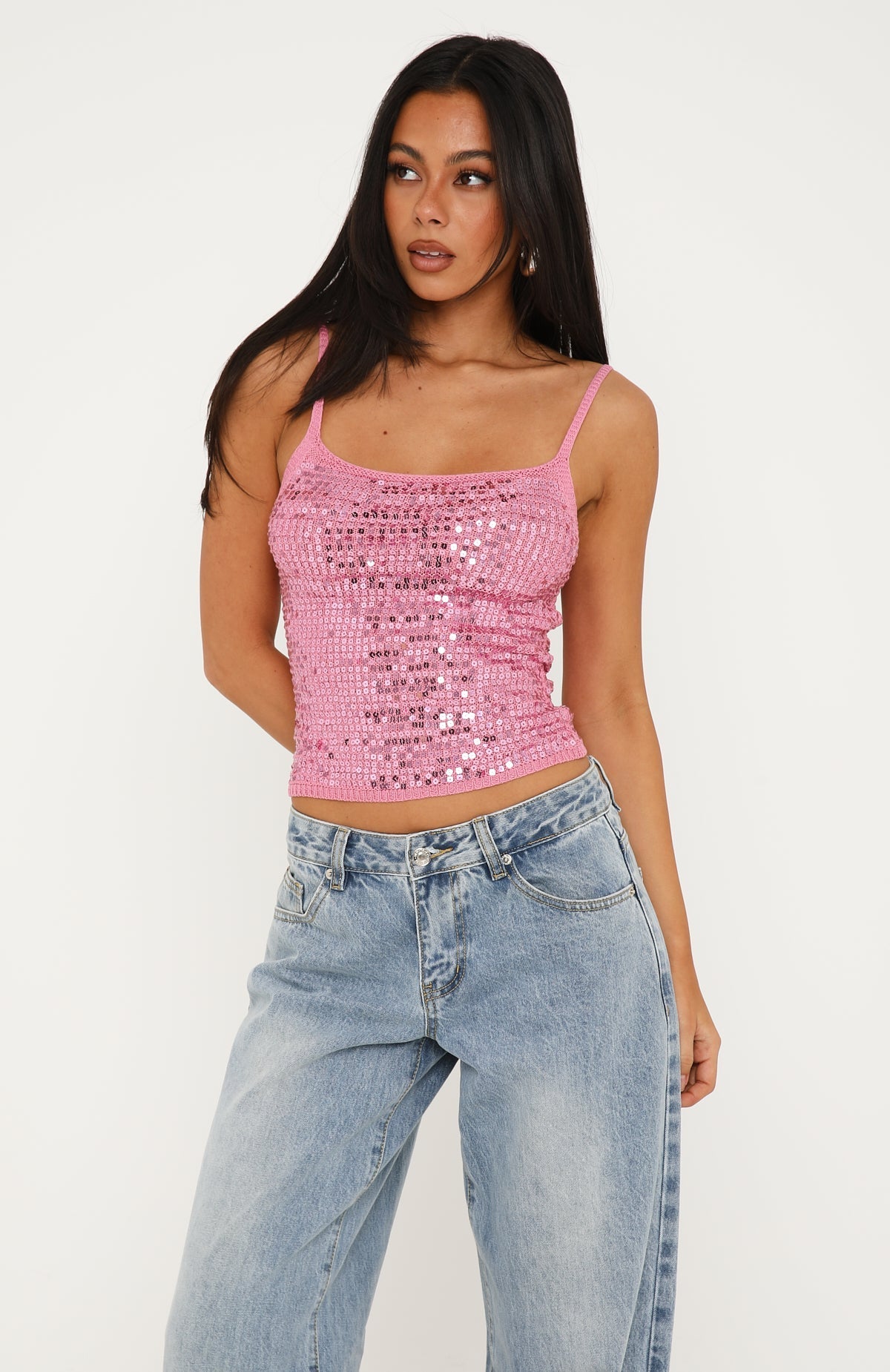 Sweet Like That Sequin Knit Top Pink