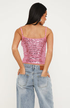 Sweet Like That Sequin Knit Top Pink
